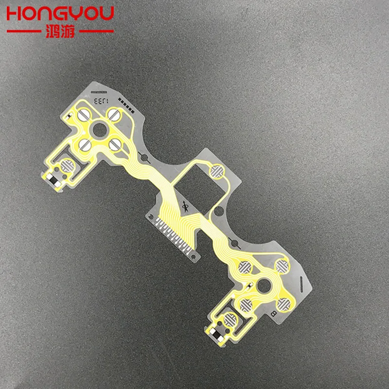 

Контроллер для Playstation 4 PS4, 100 шт., старая версия, для PS4 версии 2,0, желтая клавиатура, сменная деталь, проводящая пленка JDS010/011