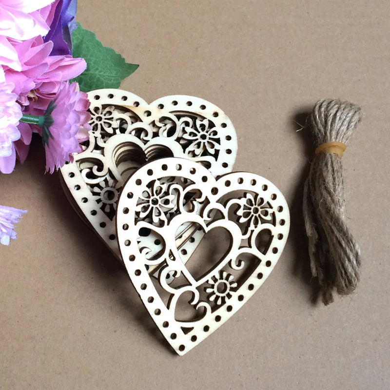 50 шт./лот свадебные сувениры и подарки для гостей винтажное деревянное сердце MR &