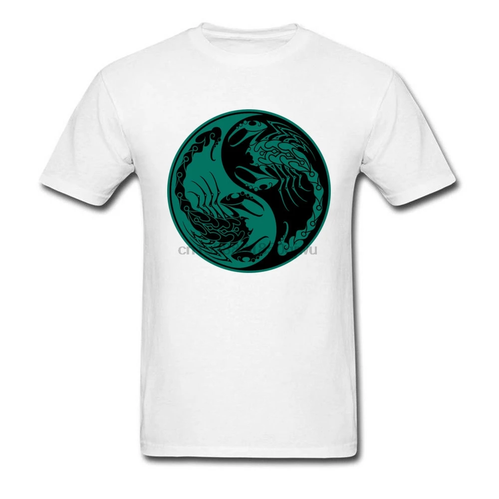 Мужские модные групповые футболки футболка Teal Blue and Black Scorpions Yin Yang брендовая Новая