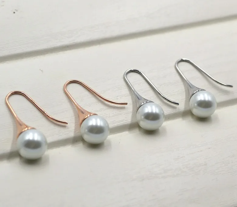 

YUNRUO New Elegant Pearl Earring Woman Jewelry 316L Titanium Steel Rose Gold Silver Color Birthday gift Never Fade Free Shipping