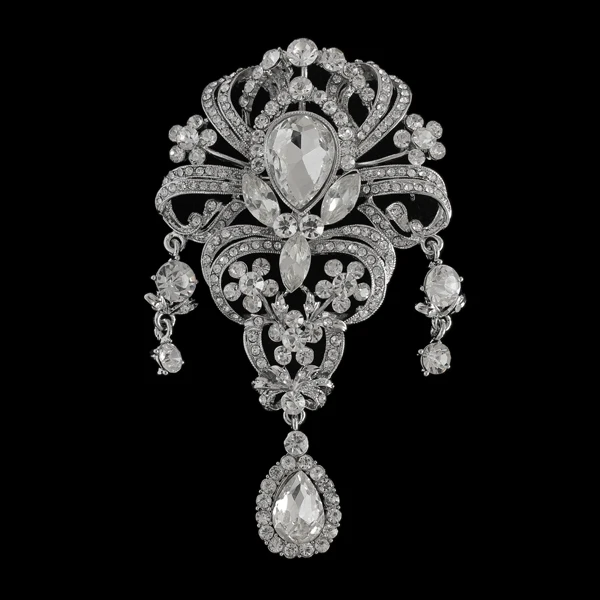 Charm Design Full Rhinestone &amp Crystal Inlay Jewelry Pendant Metal Plated Brooch Pins Women Brooches For Wedding | Украшения и