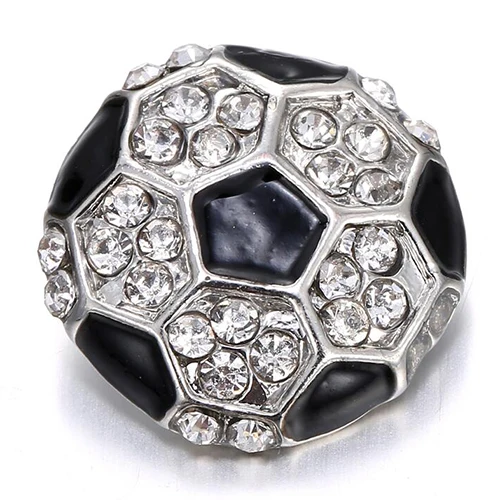 Модные красивые круглые стразы футбол 18 мм Металлические Кнопки для браслета