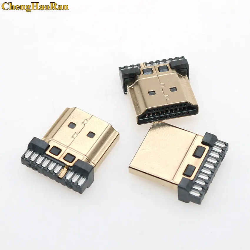 

ChengHaoRan 1pcs HDMI male plug connector socket Solder Wire type HDMI male plug repair replacement