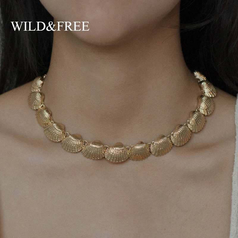 Wild & Free 2019 новое ожерелье из ракушек для женщин в стиле Бохо цинковый сплав