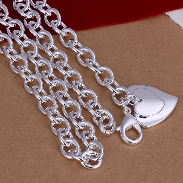 2017 заявление ожерелье стерлингового серебра 925 Мода звено цепи Два Двойное