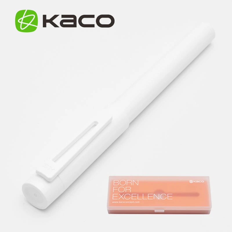 Модные канцелярские принадлежности KACO SKY EF/F перьевая ручка 0,38 мм 0,5 мм прозрачные/конфетные/металлические цветные чернильные ручки с коробкой - Цвет: White