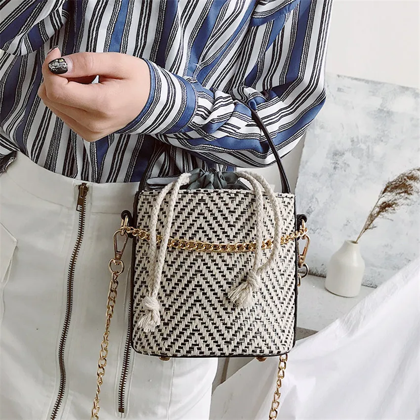 TOYOOSKY цилиндрические соломенные сумки в японском стиле женские плетеные через