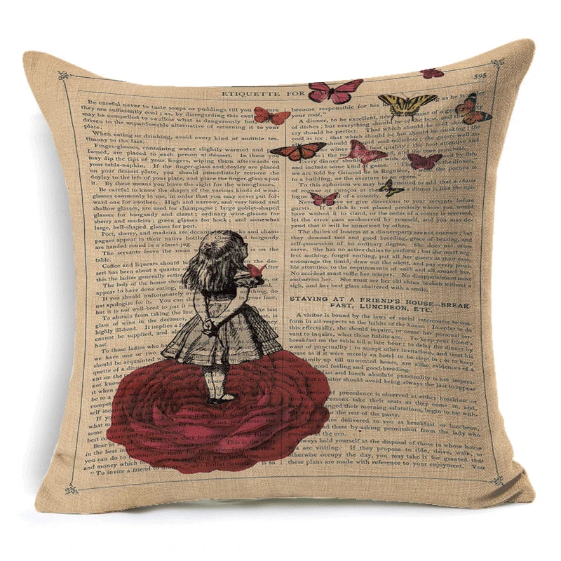 

PEIYUAN Little Princess and Flower Series Pillows Cover Decorative Chair Seat Car Cushion Cover Mats Russian Anime Pillow case
