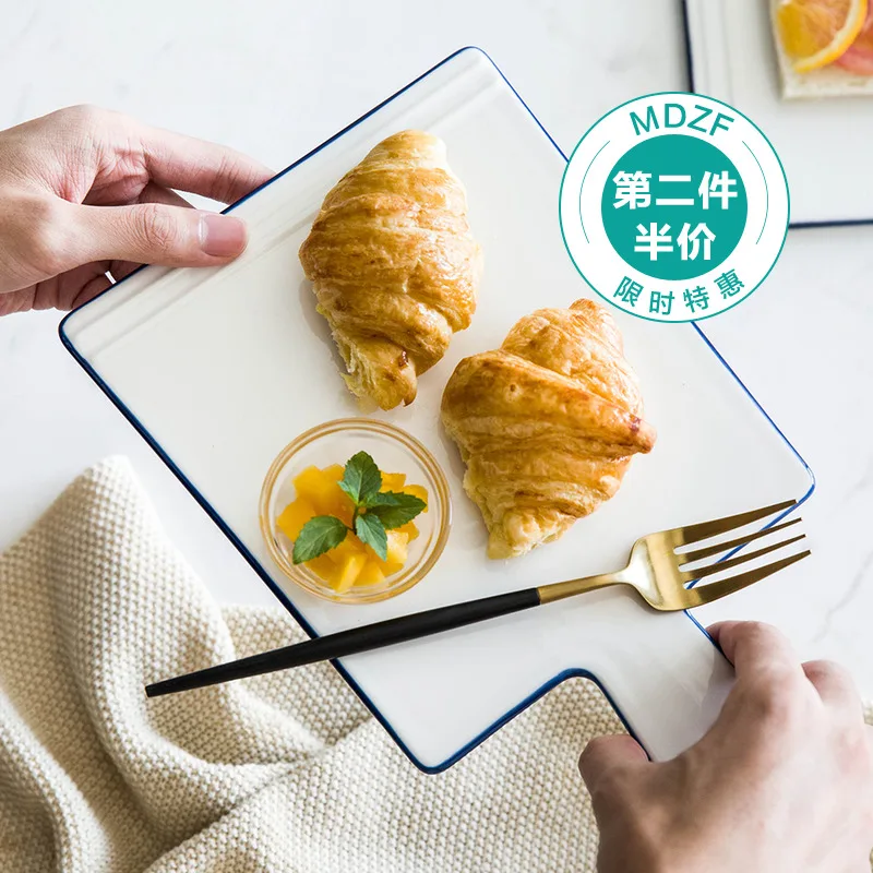 MDZF European Style Pastoral Series Ceramic Cutlery Cake Paneling Heart Plate Sushi Home Bread Board Dish | Дом и сад