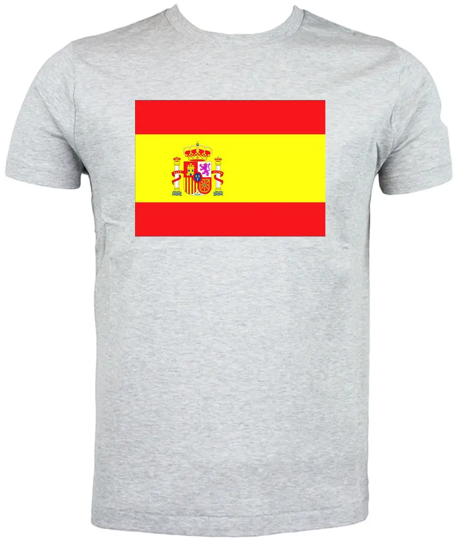Футболка мужская с испанским флагом забавная тенниска круглым вырезом и