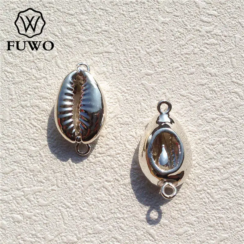 Подвеска в виде ракушки для денег с покрытием из серебра PD517|shell charm|cowrie shellspendant silver