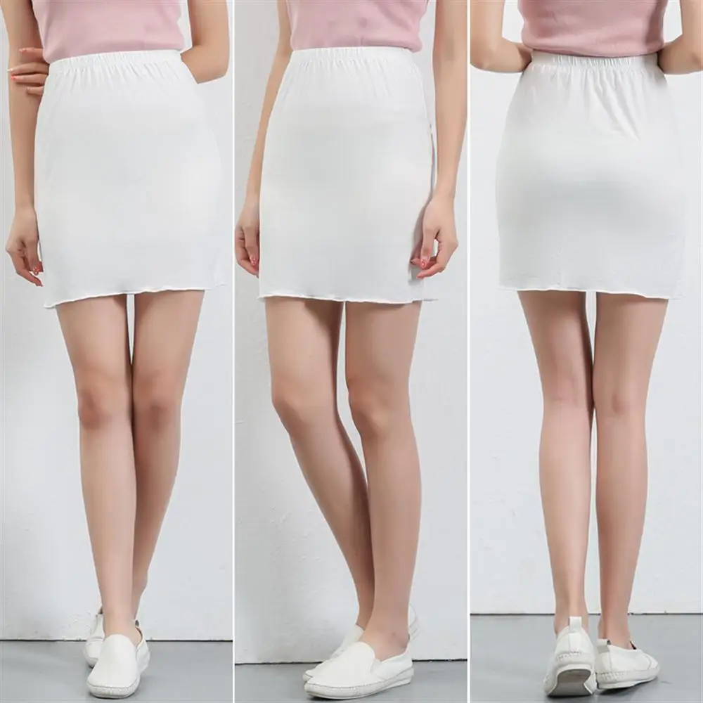 2019 Модальная Женская юбка с подкладкой для похудения длинная Однотонная