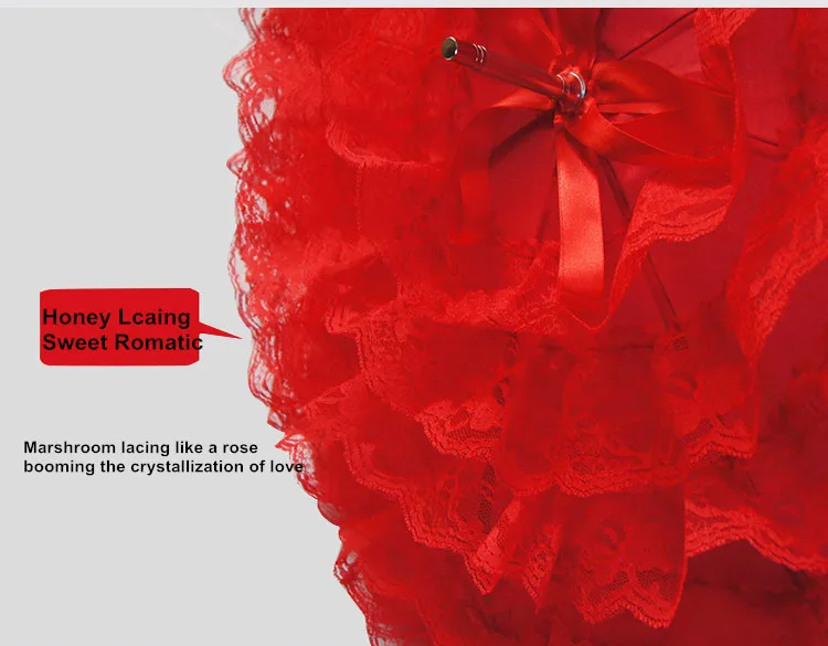 Алюминиевая 70T-образная завязка 8 мм ручной Красный традиционный свадебный зонт