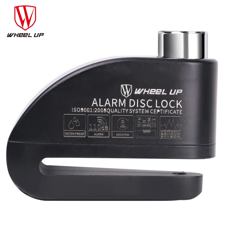 WHEEL UP Alarm Disc lock Anti-theft Comfortable Waterproof Cycling Lock Zinc Alley Electric Bicycle 110 dB | Спорт и развлечения