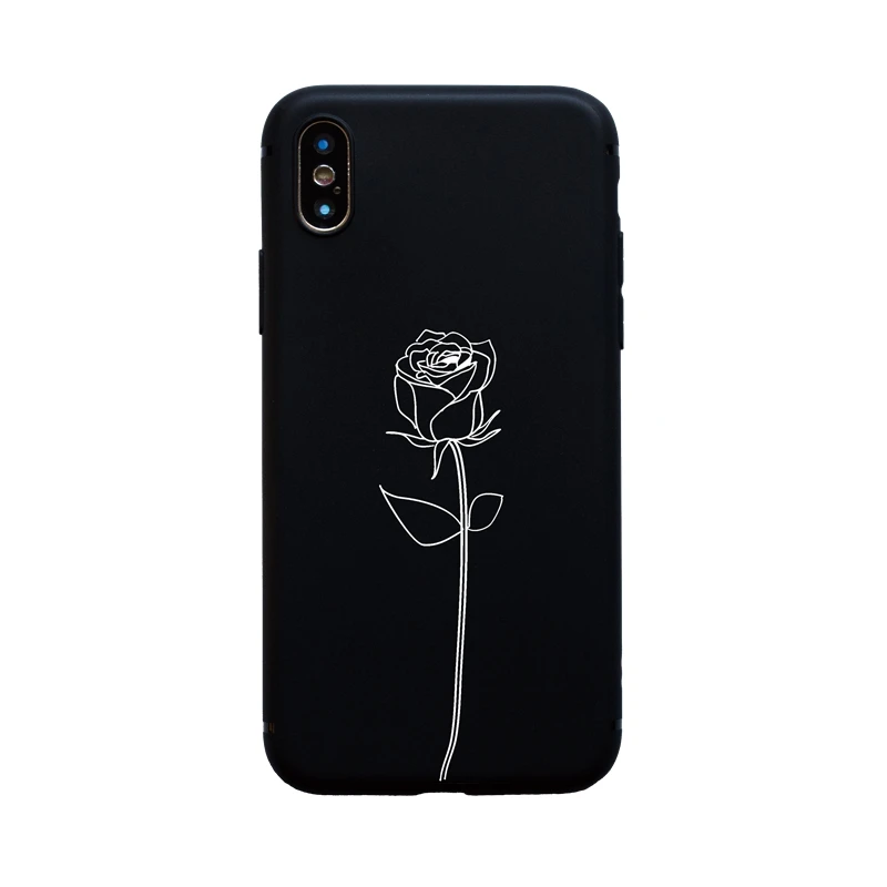 B Soft RoseDown Художественный современный дизайн цветок Роза мягкий чехол для iPhone 6 6S Plus 7 8 Plus 5S SE X XS Max XR 11 Pro Max Funda Coque чехол - Цвет: B Soft RoseDown