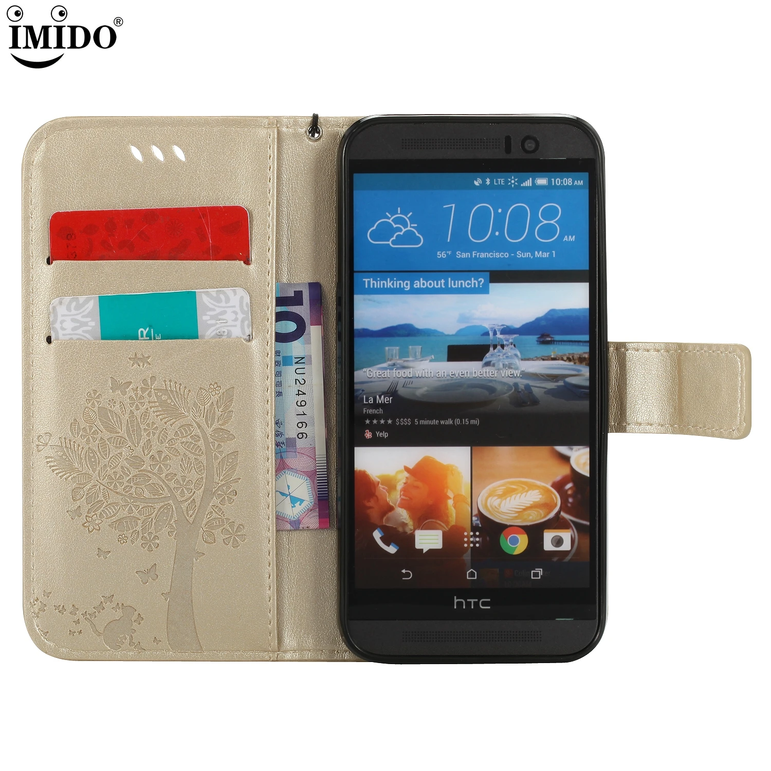Чехол-книжка для HTC One M9 M9e M9t роскошный чехол-кошелек из тисненой искусственной
