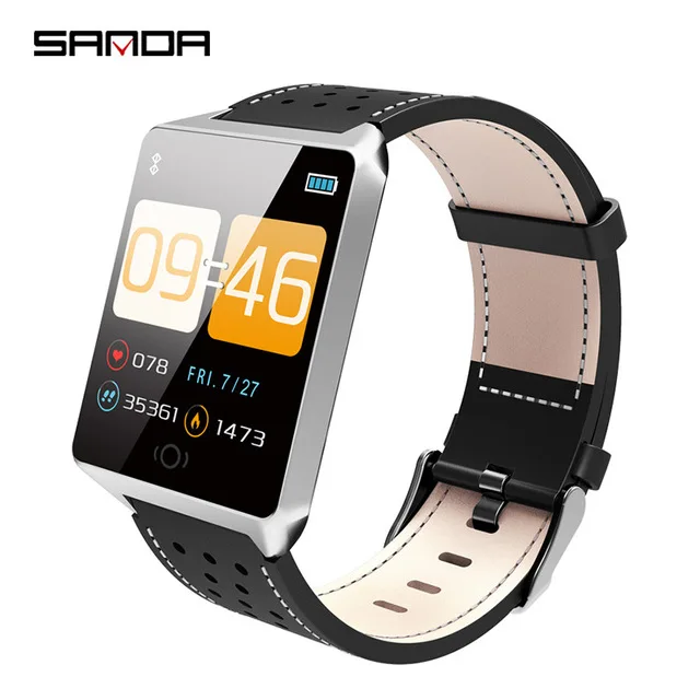 SANDA Смарт часы для IOS Android мужские Bluetooth спортивные часы женские браслет для здоровья наручные часы кровяное давление монитор сердечного ритма - Цвет: Black Silver