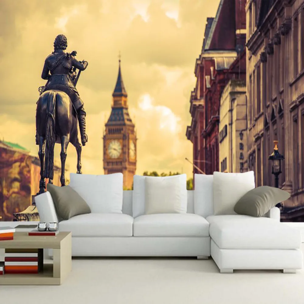 

Papel de parede London Charles One Statue 3d wallpaper,living room sofa TV wall bedroom wall papers home decor restaurant mural
