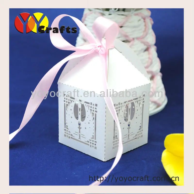 Free Shipping Laser Cut Individual High Quality Logo Paper Customizable Wwan Wedding Sweet Candy Box