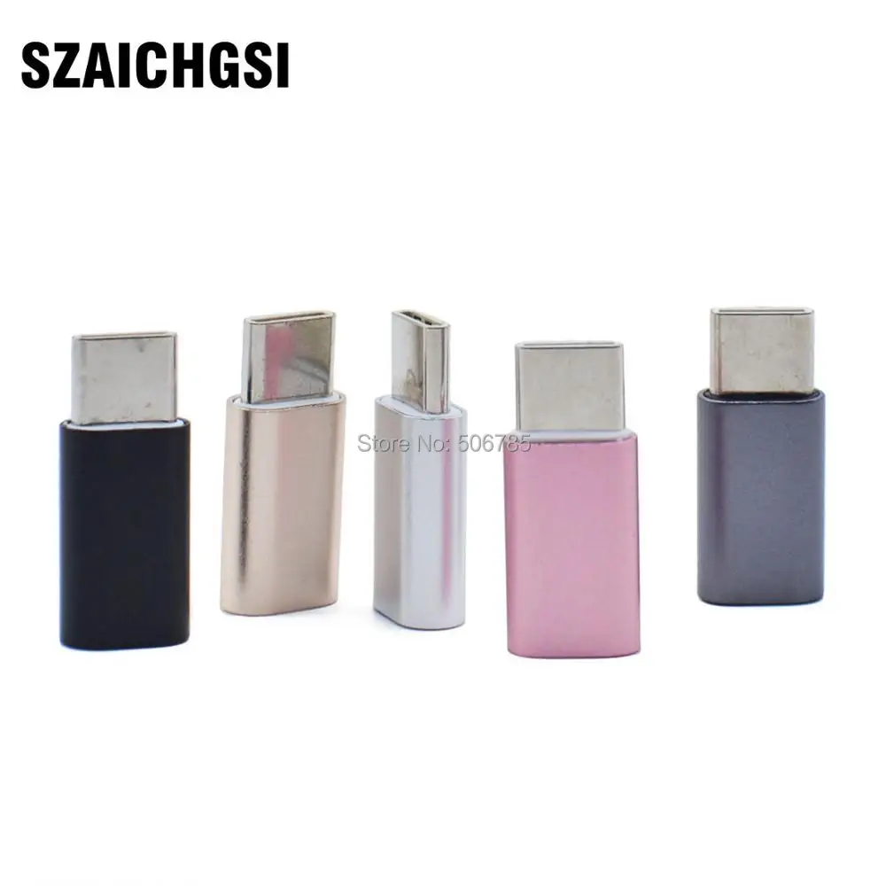 SZAICHGSI USB 3 1 Type C штекер Micro Женский usb зарядное устройство металлический