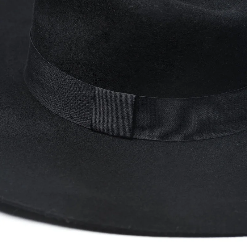 01906-hh8154 британский стиль Зимняя шерстяная сплошная ветровая Шляпа Fedora для мужчин и женщин Панама джазовая, шляпа