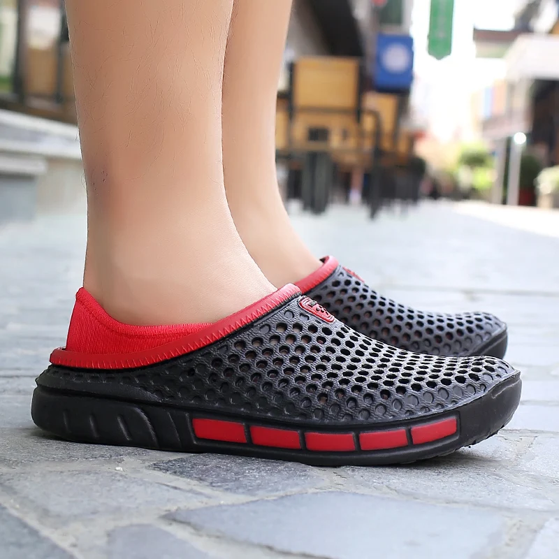 Summer Men Sandals Fashion Hollow Out Breathable Outdoor Beach Flip Flops EVA Massage Slippers Garden Shoes | Обувь
