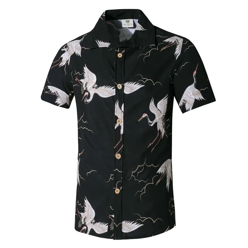 Мужская Повседневная пляжная рубашка с животным принтом camisa masculina дышащая