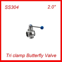 hot 2 ss304 stainless steel tc manual butterfly valvetri clamp butterfly valve sanitary butterfly valve 20pcslot