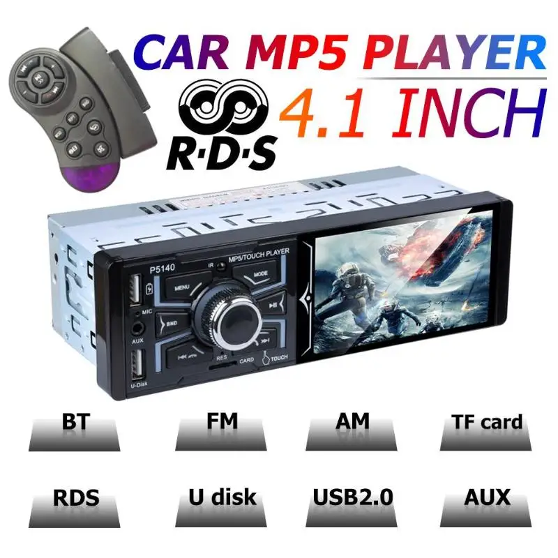 4 1 дюймовый сенсорный экран Bluetooth автомобильный MP5 плеер пластиковый стерео RDS AM/FM