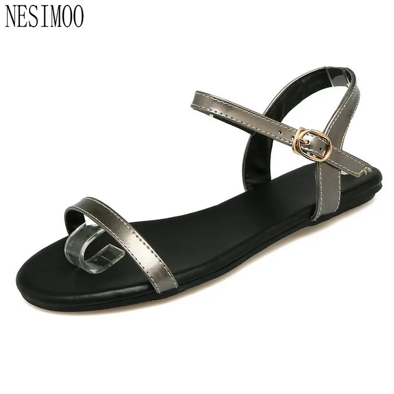 Женские босоножки с ремешком на щиколотке NESIMOO повседневные Летние из