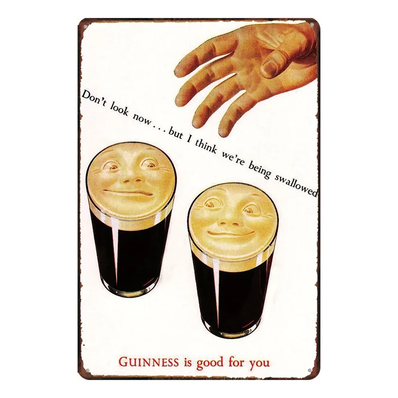 Жестяная металлическая пластина в стиле ретро от Guinness вывеска для стены бара