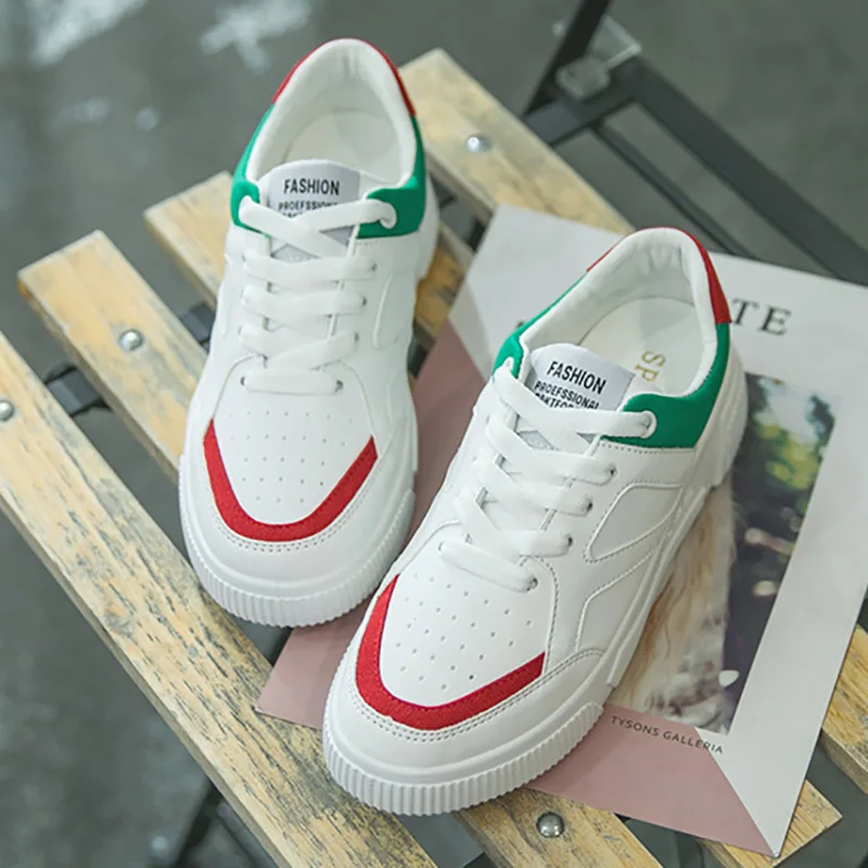 Женские кроссовки на шнуровке Белые Повседневные платформе лето 2019|Женские и