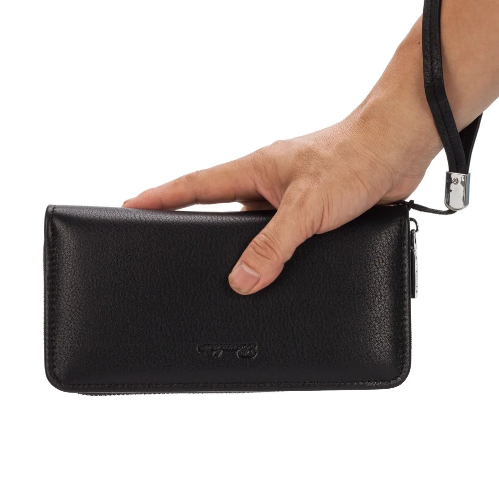 Мужской кошелек с карманом для монет Banlear из натуральной кожи на молнии чехол