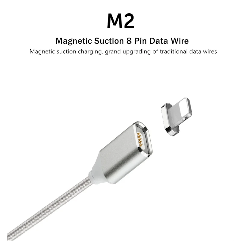 Магнитный кабель 2.4A оригинальный Moizen M2 для зарядки и передачи данных iPhone 7 plus 6s 6 s e