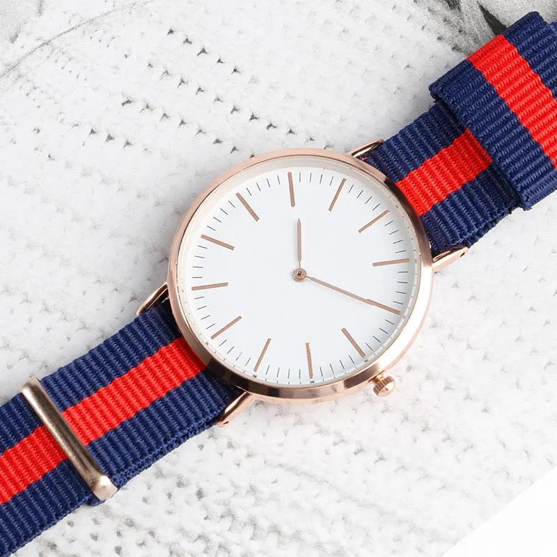 

Повседневные наручные часы, нейлоновые часы, минималистичные, в полоску, кварцевые часы, корейский стиль, светло-аналоговые, мужские часы, ...