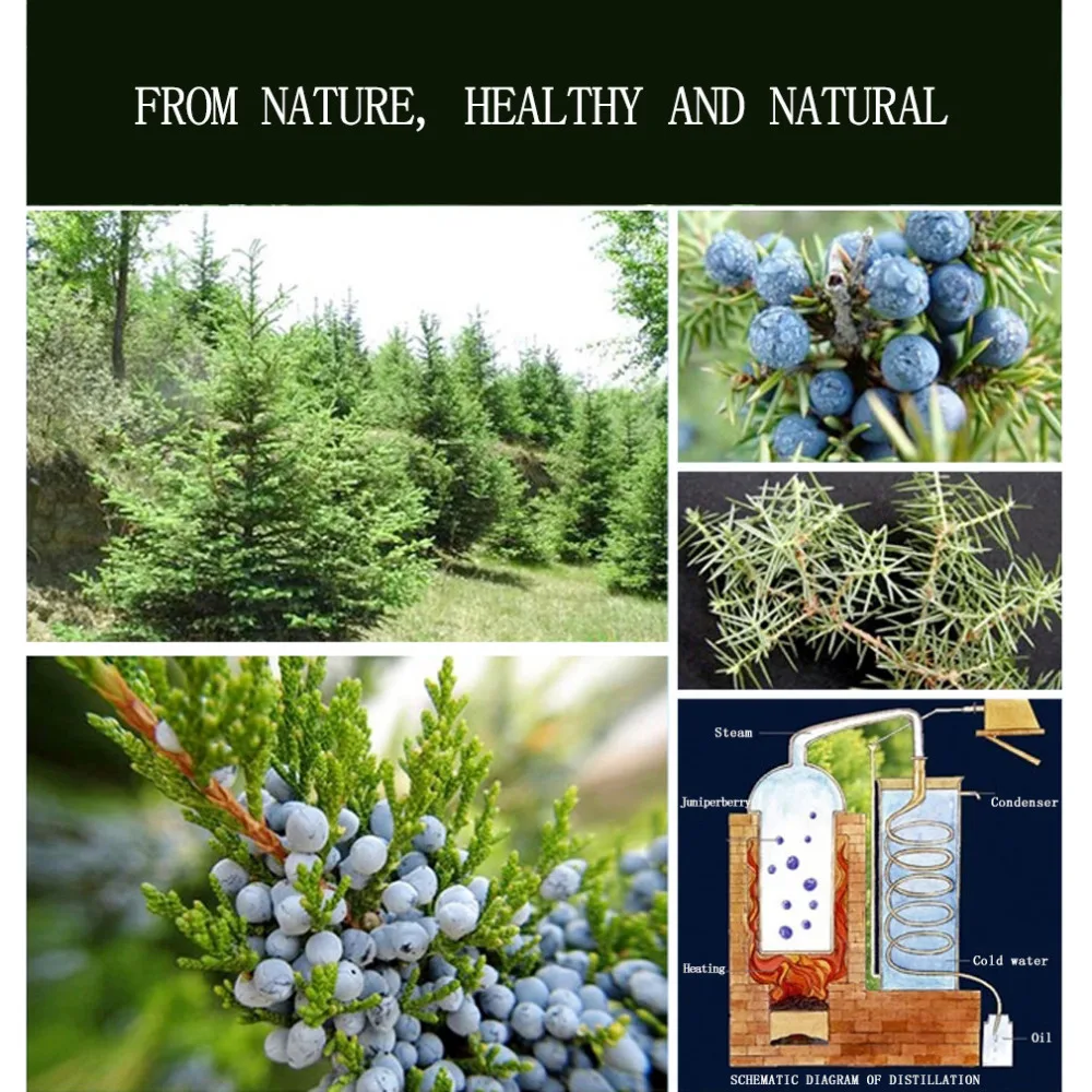 Освежающее эфирное масло Juniperberry 10 мл уменьшающая жир уменьшает засорение пор от