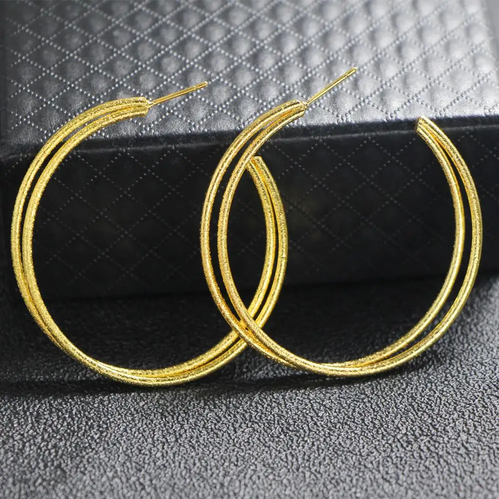 Просто FEEL 2018 новые модные большие круглые серьги кольца в стиле панк с двойным