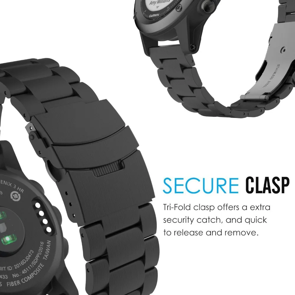 AMAZFEEL металлический ремешок для часов Garmin Fenix 3 из нержавеющей стали браслет 3HR/Fenix