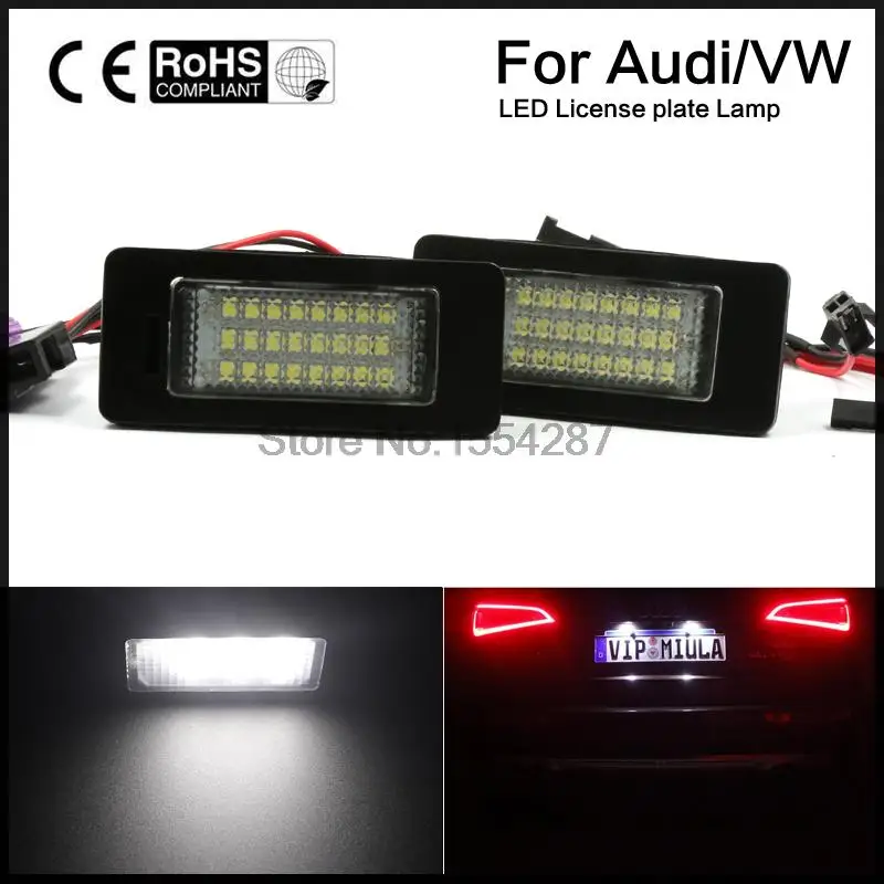 2x автомобилей номерных знаков свет 24 SMD светодио дный комплект пригодный для Audi A4