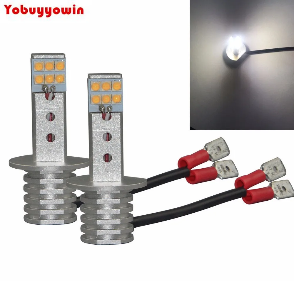 

2pcs White,6000K H1 12-5W-Chips 60W LED Auto/Car/Truck/Vehicle Fog DRL Parking Daytime Running Lights Lamp Bulb Source