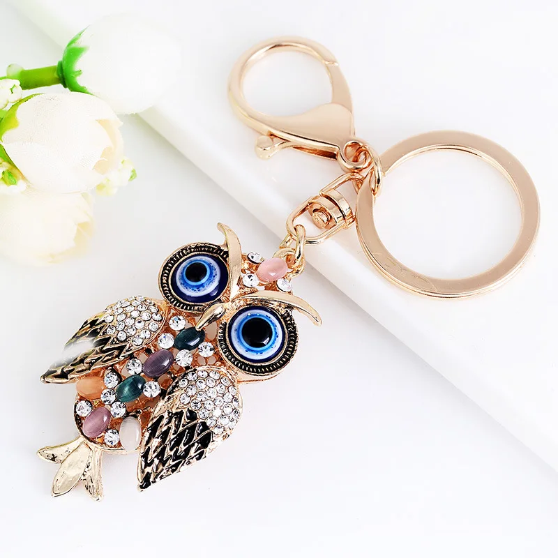 Pearl Crystal Owl Keychains Pendants Decoration Car Keys Women Keychain For Bag Accessories Zinc Alloy Rings Fashion 2019 | Украшения и