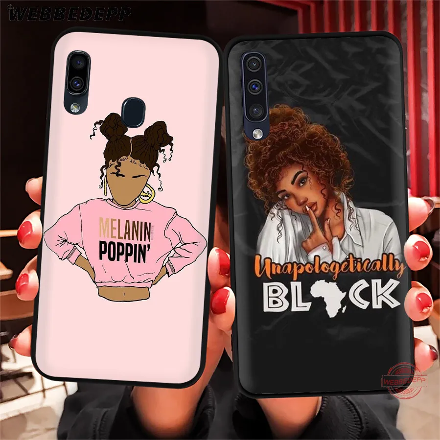 WEBBEDEPP 2bunz Melanin Poppin Aba Black Girl Soft Phone Case for Samsung A50s A40s A30s A20s A10s A60 A70 M10 M20 M30 M40 Cases | Мобильные