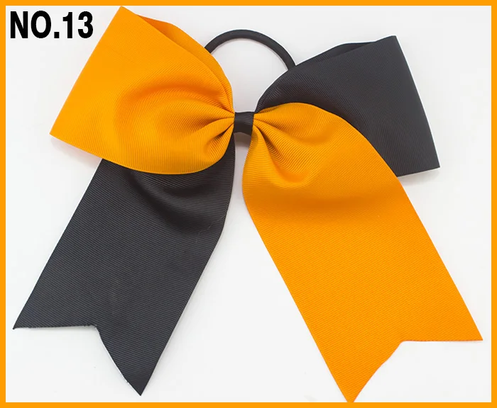 

free shipping 60pcs 8'' two tone cheerleading hair bows cheer hair clips two color sport hair bows girl cheerleader bow