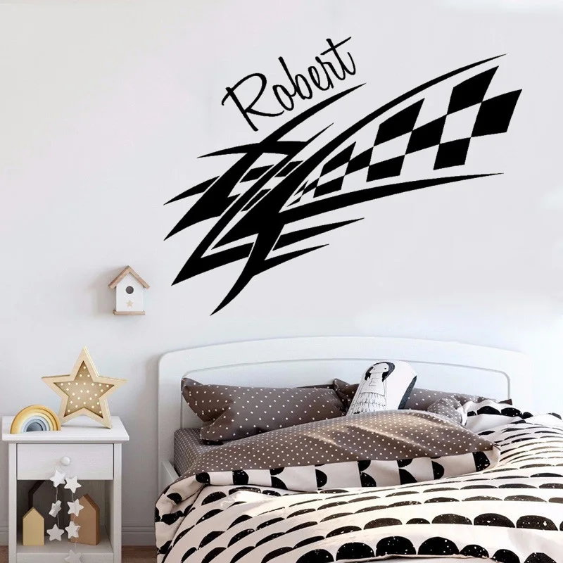 Украшение для комнаты мальчиков детской подростковые клетчатые гоночные