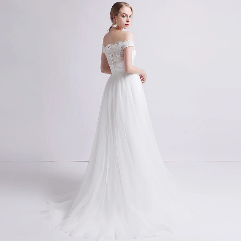 Элегантные кружевные платья с вырезом лодочкой и открытой спиной Vestidos De Novia Boda