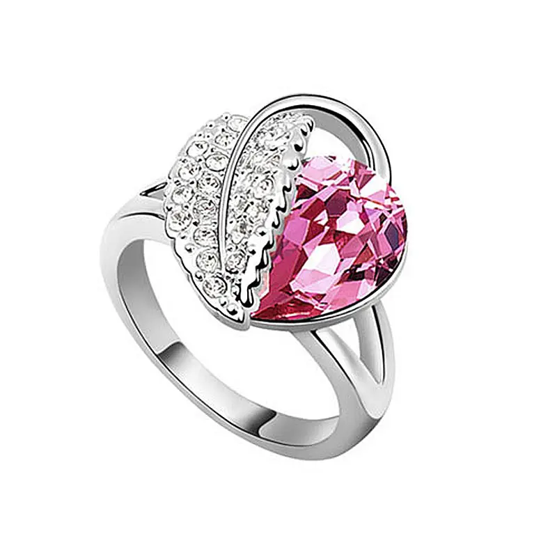 Кольцо в виде павлина звезды розового голубого сердца груши с австрийским