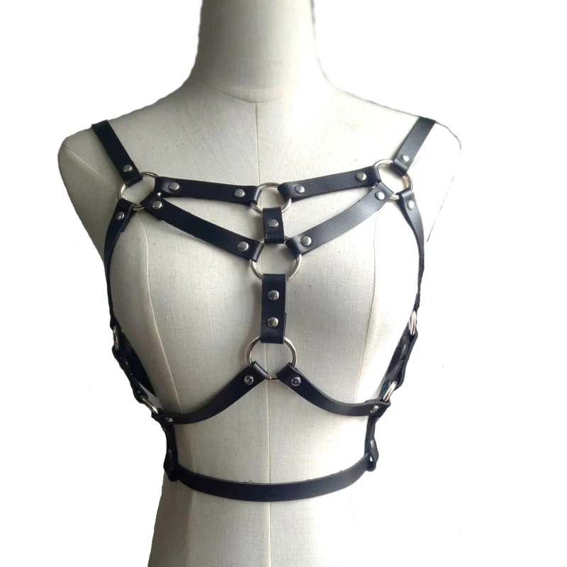 Новинка 2020 модный сексуальный кожаный топ на бретельках бюстгальтер бондаж