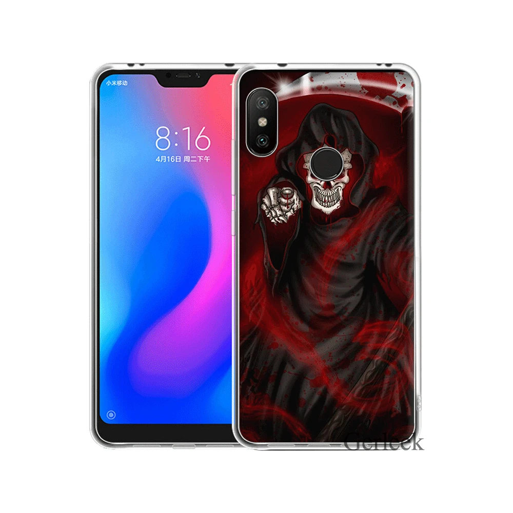 Phone Case for Xiaomi Redmi 4A 4X 5 5A 6 6A 7 7A 8A S2 GO K20 Pro Cover Death Skull Shell | Мобильные телефоны и