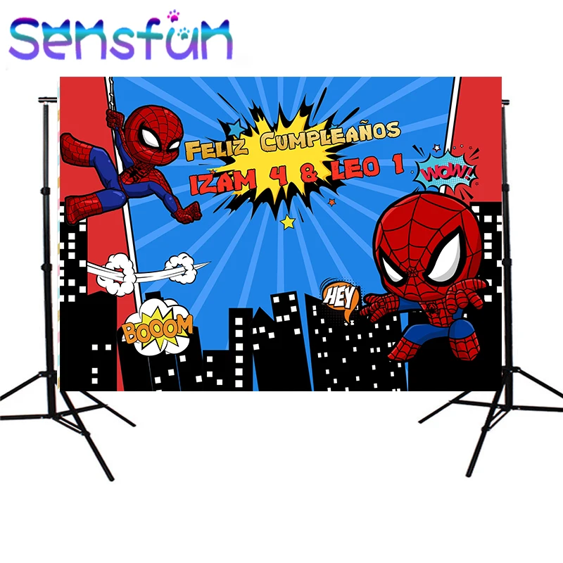 Sxy200 7x5ft ребенок Человек-паук новорожденный день рождения фотографии фоны на заказ фотостудия фон винил