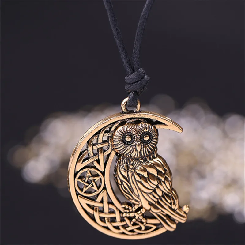 Skyrim Wicca сова кулон ожерелье богиня полумесяц Подвески пентаграмма языческий